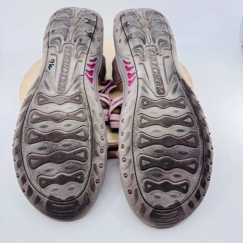 Skechers Reggae Slim Stretch Sandals Womens 11 Pink Taupe Comfort Sport slip in - Picture 7 of 7